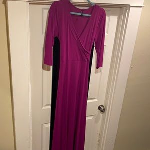 Magenta Maxi Wrap Dress